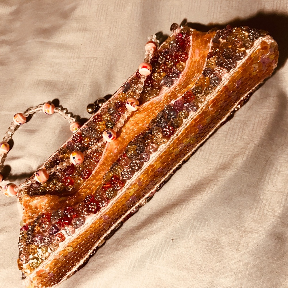 Vintage Handmade/Beaded Clutch/Evening Bag